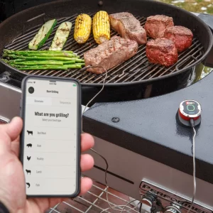 Mätproberna är separerade från grilltermometern och sitter i köttet under hela grillningen